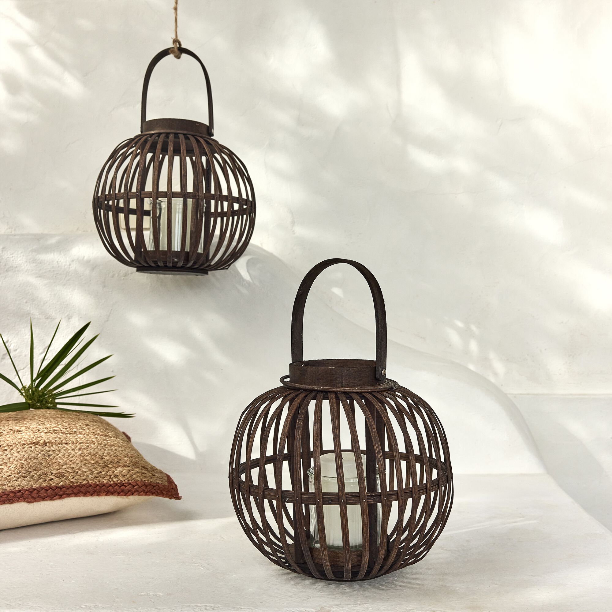 CLAIRA - Lanterne en bambou H26cm - marron