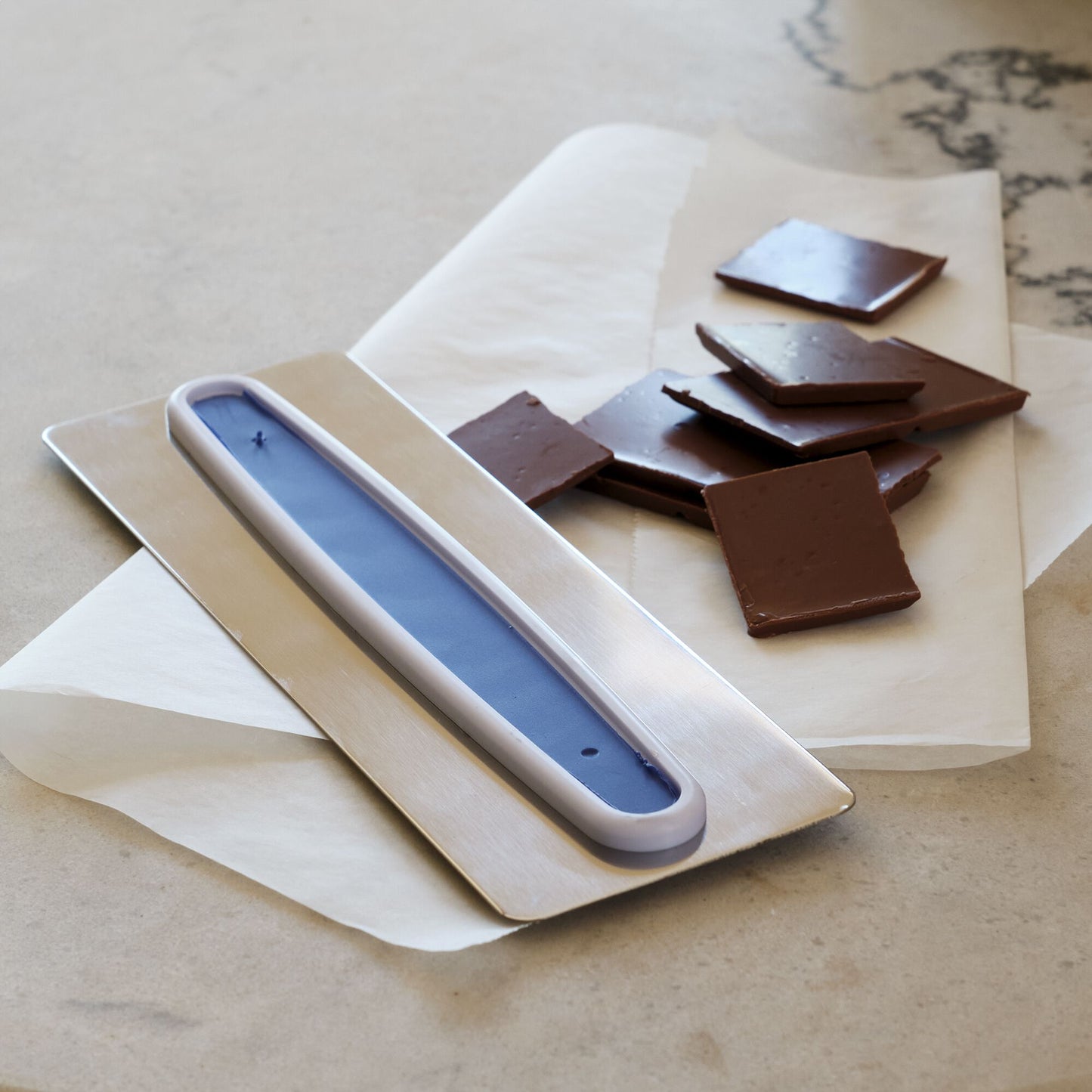 PATISDECOR - Lisseur à ganache en inox - bleu