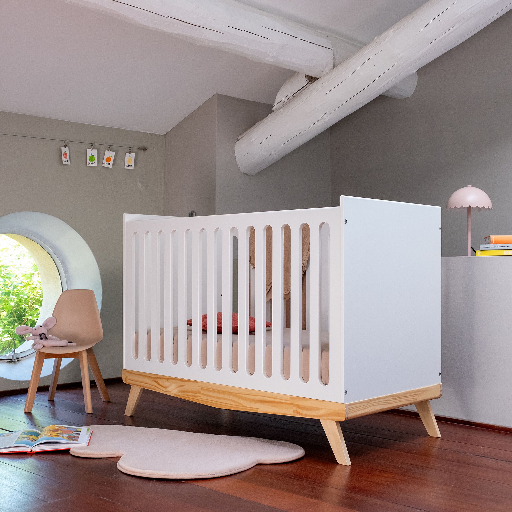 ANAE - Lit bébé en bois - blanc