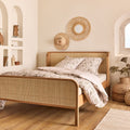 CALLISTA - Lit 2 places en rotin 160x200cm - naturel