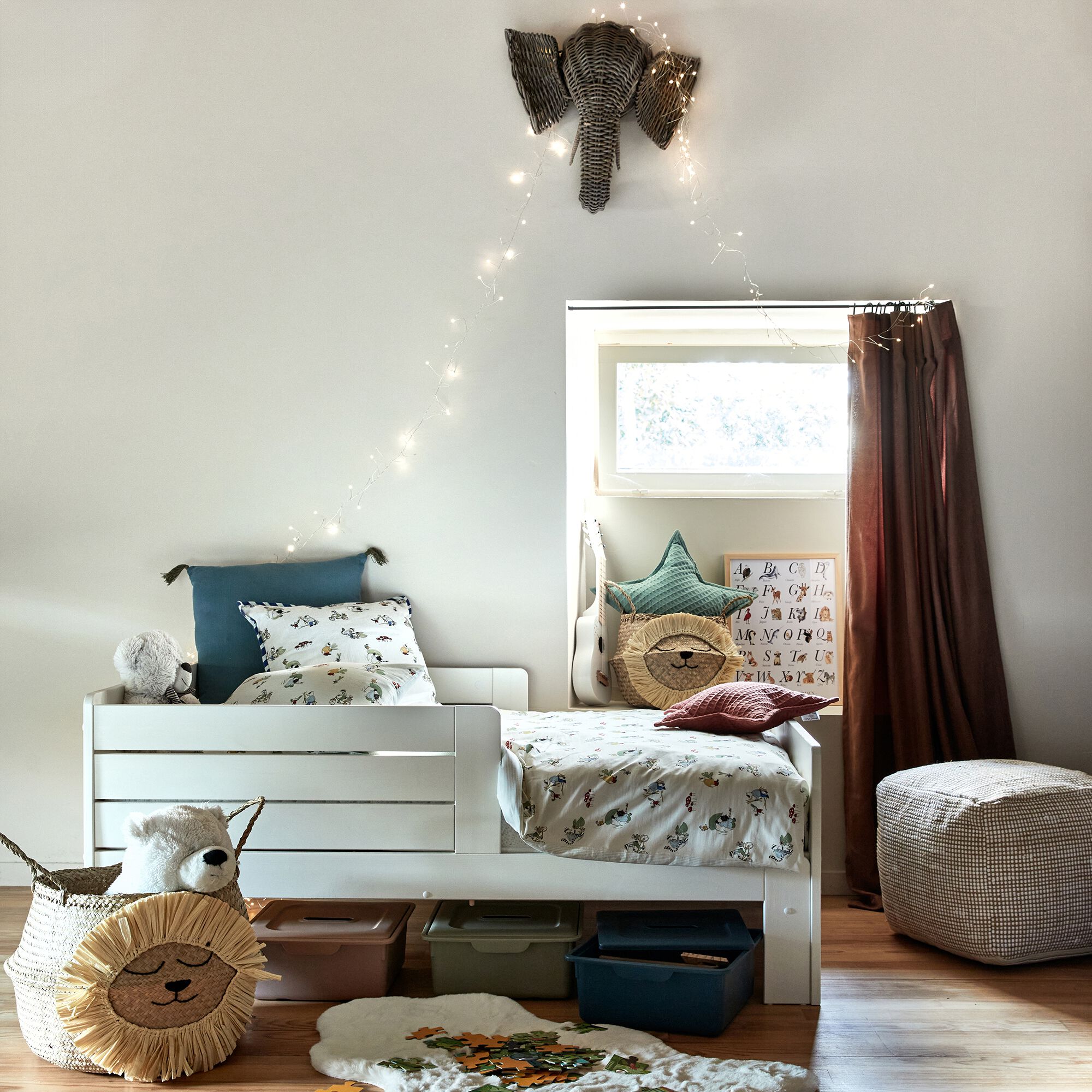 LOTTE - Lit évolutif 1 place en pin massif 3 positions pour enfant - blanc