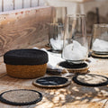 BOTTOM - Lot de 10 dessous de verres en jonc de mer - naturel