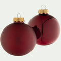CAMOINS - Lot de 12 boules de Noël rondes D6cm - rouge
