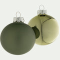 CAMOINS - Lot de 12 boules de Noël rondes D6cm - gris
