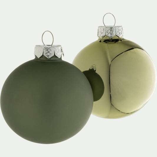 CAMOINS - Lot de 12 boules de Noël rondes D6cm - gris