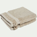 AZUR - Lot de 2 gants de toilette en coton peigné - beige alpilles