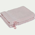AZUR - Lot de 2 gants de toilette en coton peigné - rose simos
