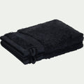 AZUR - Lot de 2 gants de toilette en coton peigné - gris