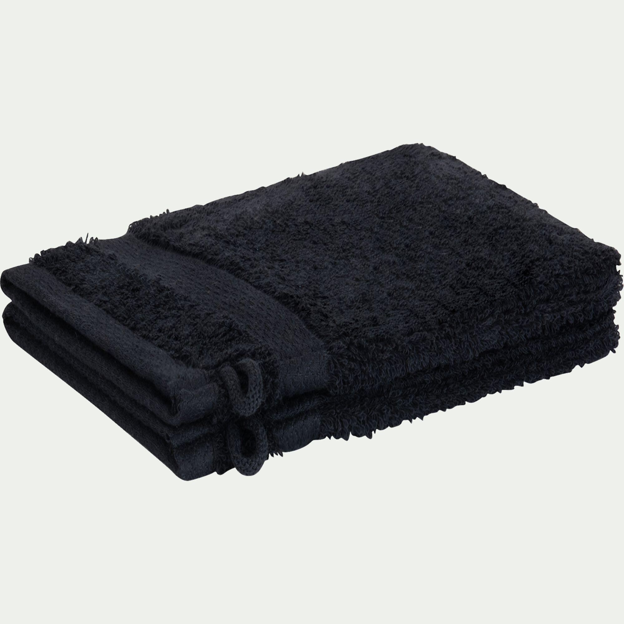 AZUR - Lot de 2 gants de toilette en coton peigné - gris