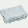 COLINE - Lot de 2 gants de toilette en coton bio - bleu 16x21cm