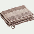 HUGO - Lot de 2 gants de toilette bouclette jacquard en coton - beige alpilles