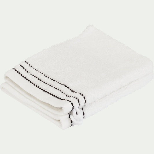 RHODES - Lot de 2 gants de toilette en coton - blanc ventoux