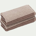 HUGO - Lot de 2 serviettes invité bouclette jacquard en coton - beige alpilles 30x50cm