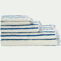 LISTRA - Linge de toilette à rayures en coton - bleu