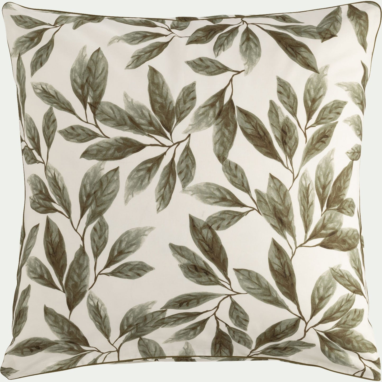 ALLORO - Lot de 2 taies d'oreiller motif végétal en coton 65x65cm - vert