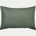 CALANQUES - Lot de 2 taies d'oreiller en coton - vert cèdre 50x70cm