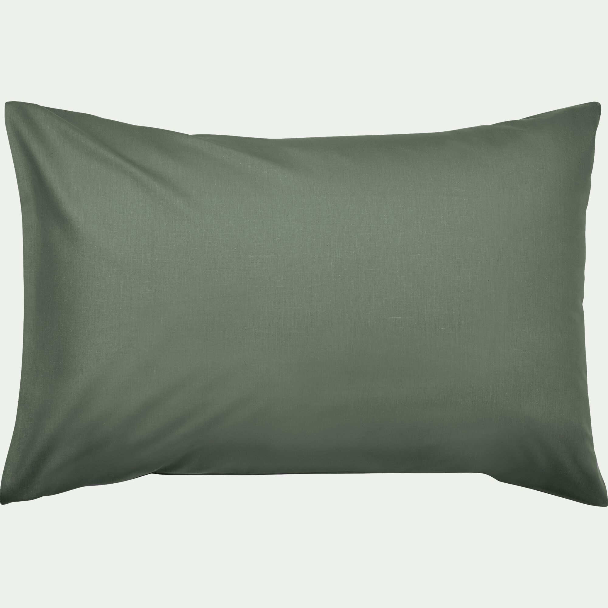 CALANQUES - Lot de 2 taies d'oreiller en coton - vert cèdre 50x70cm