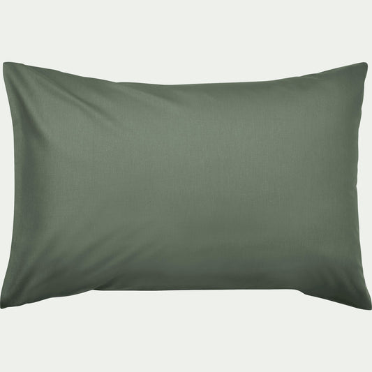 CALANQUES - Lot de 2 taies d'oreiller en coton - vert cèdre 50x70cm