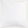 EZIO - Lot de 2 taies d'oreiller en percale de coton 65x65cm liseré tressé beige alpilles - blanc