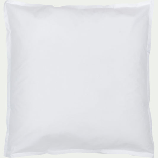 FLORE - Lot de 2 taies d'oreiller en percale de coton - blanc 65x65cm