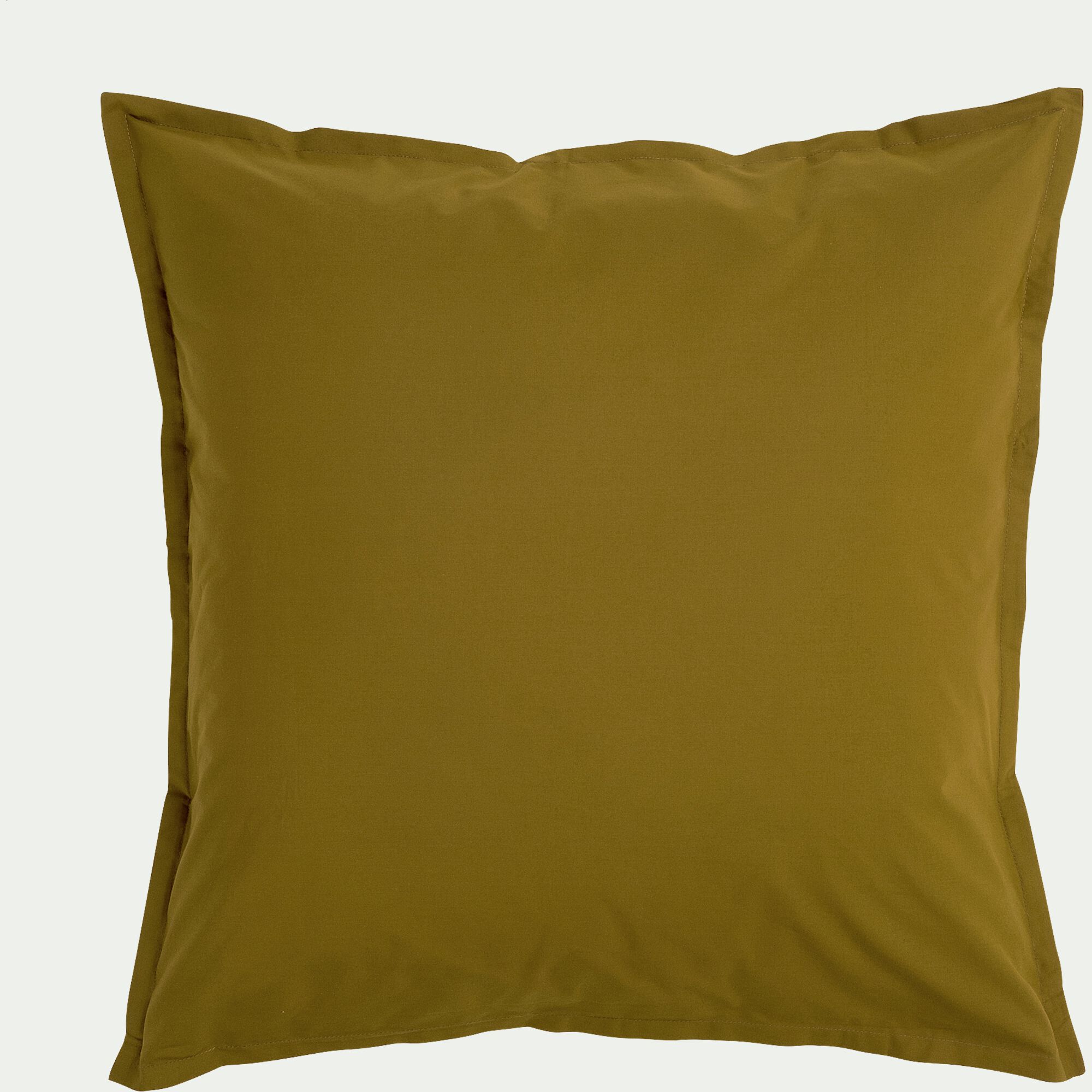 FLORE - Lot de 2 taies d'oreiller en percale de coton - jaune alep 65x65cm
