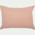 FLORE - Lot de 2 taies d'oreiller en percale de coton - rose salina 50x70cm