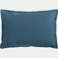 FLORE - Lot de 2 taies d'oreiller en percale de coton - bleu figuerolles 50x70cm