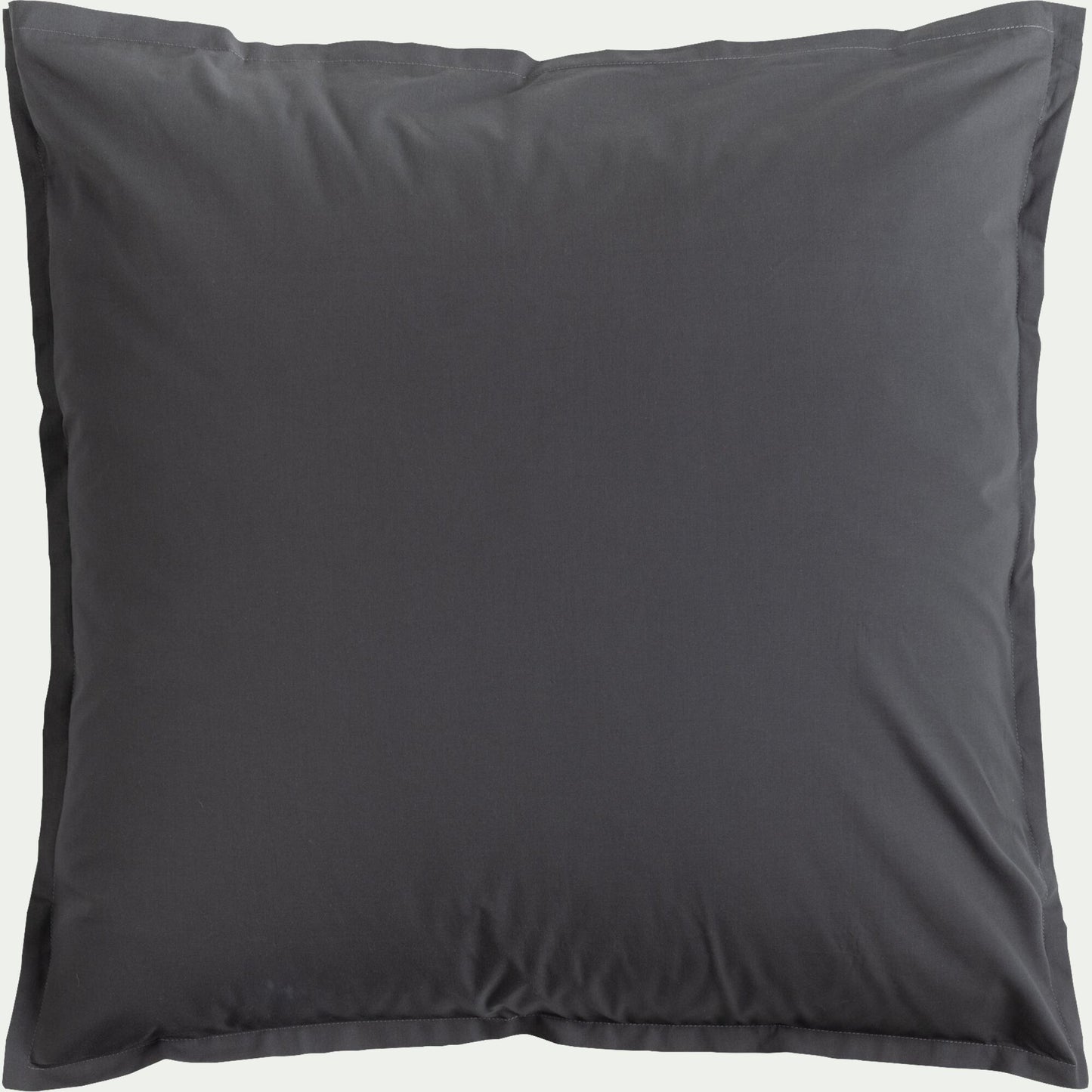 FLORE - Lot de 2 taies d'oreiller en percale de coton - gris ardoise 65x65cm