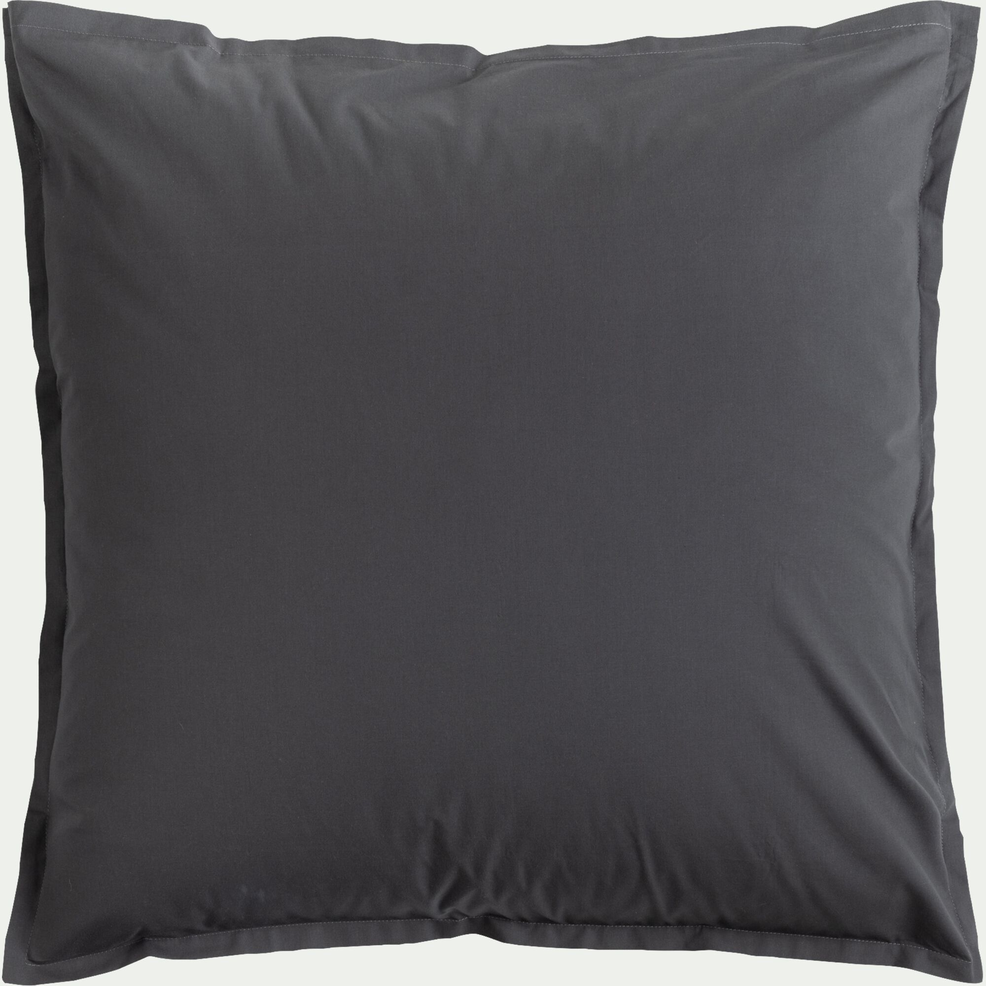 FLORE - Lot de 2 taies d'oreiller en percale de coton - gris ardoise 65x65cm