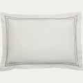 GALLIA - Lot de 2 taies d'oreiller en coton brodé 65x65cm - blanc