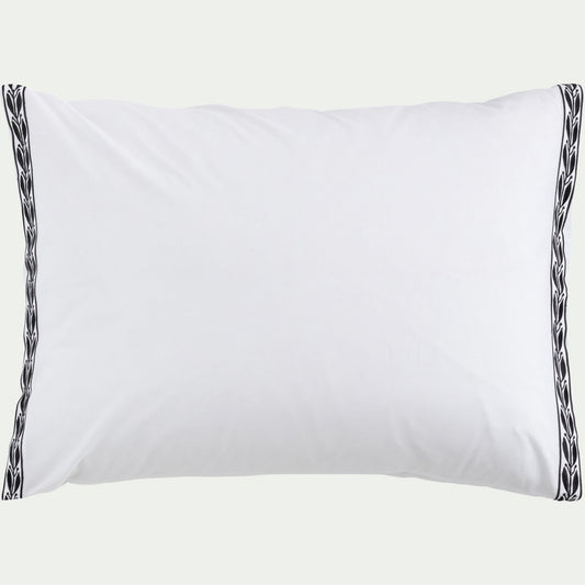 KISSOS - Lot de 2 taies d'oreiller en percale de coton 50x70cm - blanc