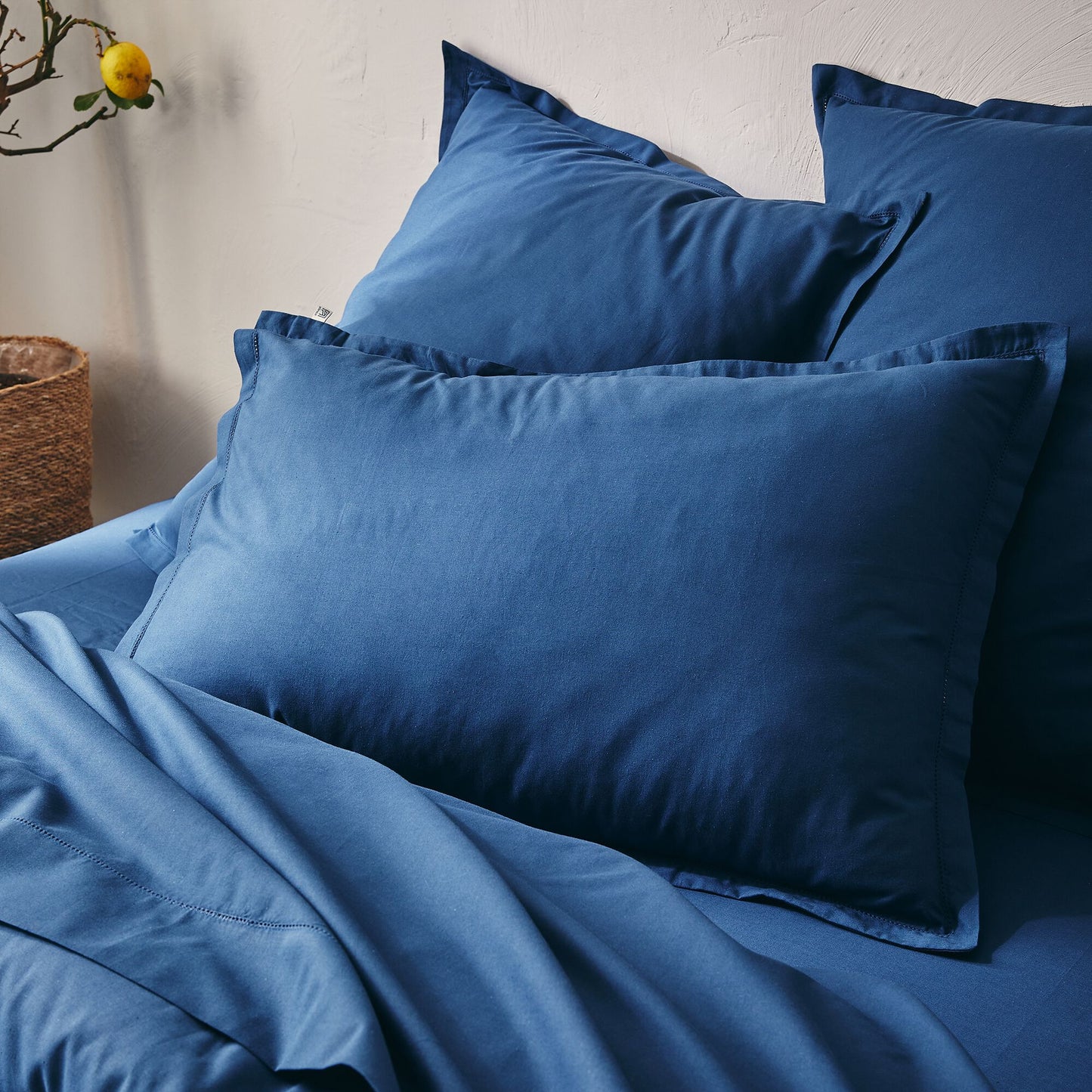 ORGANICA - Lot de 2 taies d'oreiller en coton bio 50x70cm - bleu abysse