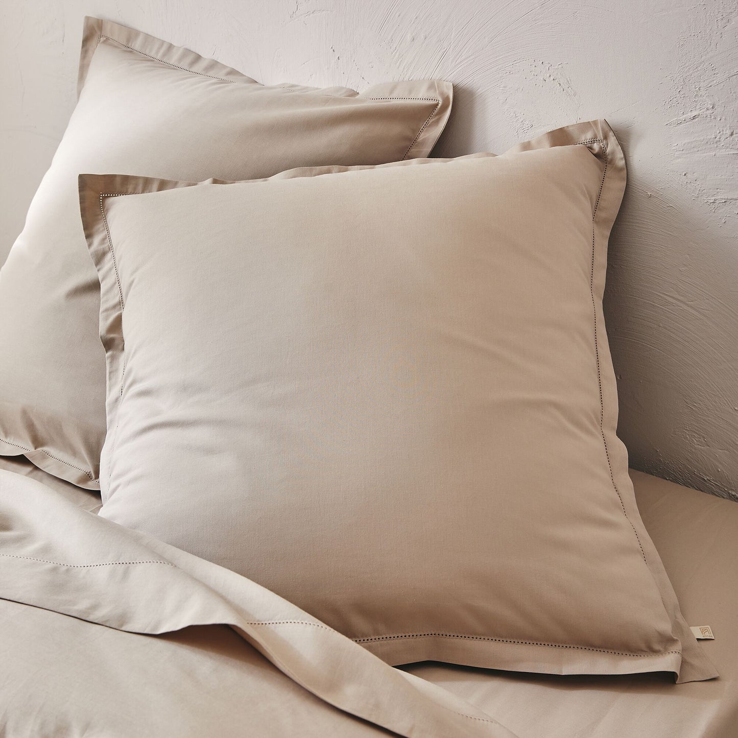 ORGANICA - Lot de 2 taies d'oreiller en coton bio 65x65cm - beige alpilles