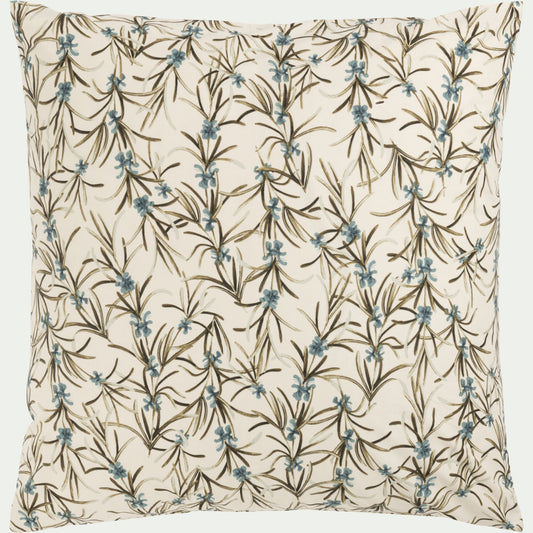 ROMARIN - Lot de 2 taies d'oreiller en percale de coton 63x63cm - motifs romarin