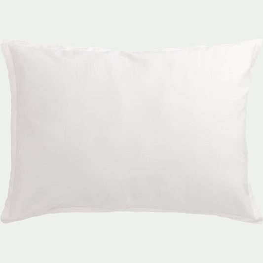 SATINE - Lot de 2 taies d'oreillers en satin lavé de 50x70cm - blanc ventoux