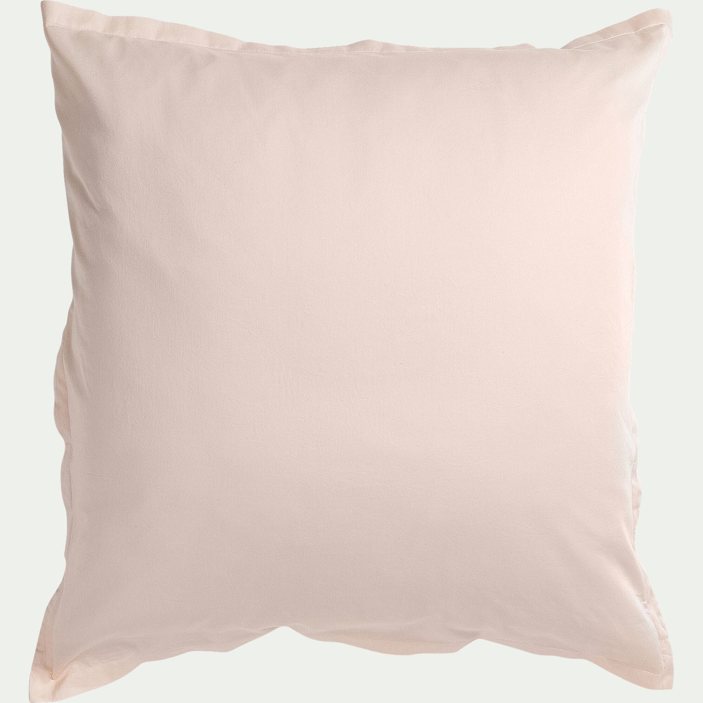 SATINE - Lot de 2 taies d'oreillers en satin lavé de 65x65cm - rose pétale