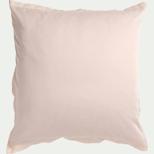 SATINE - Lot de 2 taies d'oreillers en satin lavé de 65x65cm - rose pétale