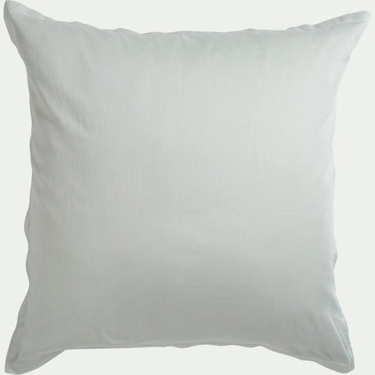 SATINE - Lot de 2 taies d'oreillers en satin lavé de 65x65cm - vert opaline