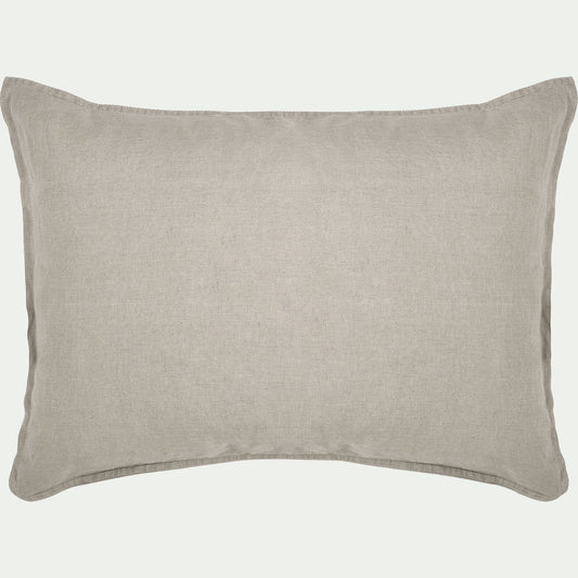 VENCE - Lot de 2 taies d'oreiller en lin lavé - beige 50x70cm