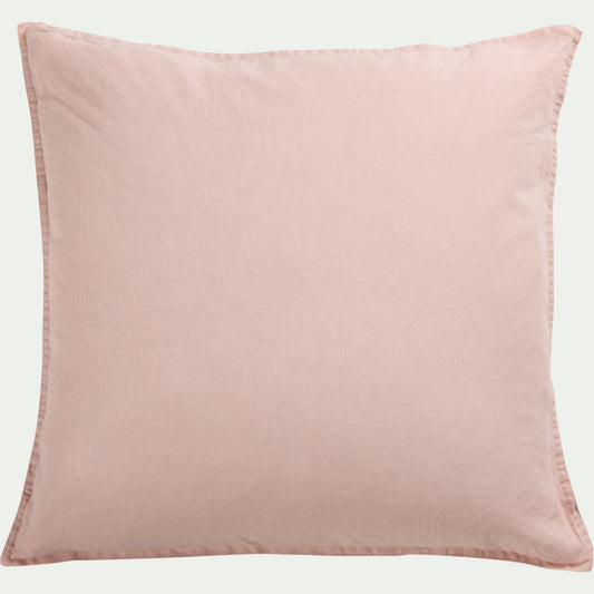 VENCE - Lot de 2 taies d'oreiller en lin lavé - rose rosa 65x65cm