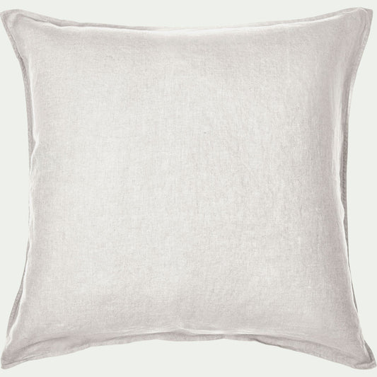 VENCE - Lot de 2 taies d'oreiller en lin lavé - blanc capelan 65x65cm