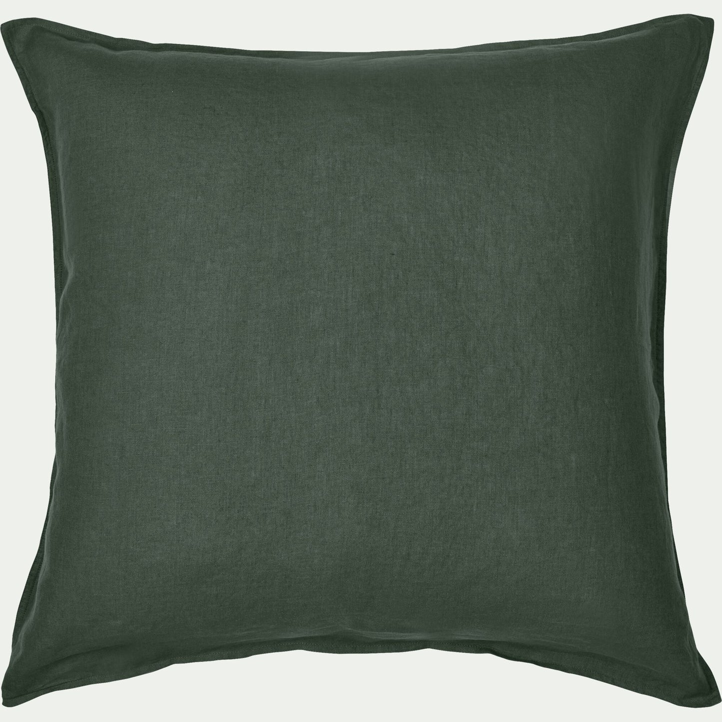 VENCE - Lot de 2 taies d'oreiller en lin lavé - vert cèdre 65x65cm