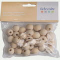 ARTEMIO - Lot de 30 perles rondes en bois de bouleau D2cm - naturel