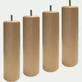 CYLINDRE - Lot de 4 pieds de sommier cylindrique H25cm - bois clair