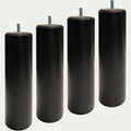 CYLINDRE - Lot de 4 pieds de sommier cylindrique H25cm - noir
