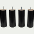 CYLINDRE - Lot de 4 pieds de sommier H20 cm - noir