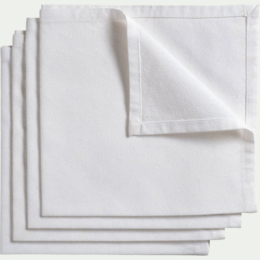 ARUM - Lot de 4 serviettes de table en coton 41x41cm - blanc