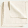 LANIS - Lot de 4 serviettes de table en coton 41x41cm - blanc écru