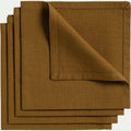 LANIS - Lot de 4 serviettes de table en coton 41x41cm - vert mousse