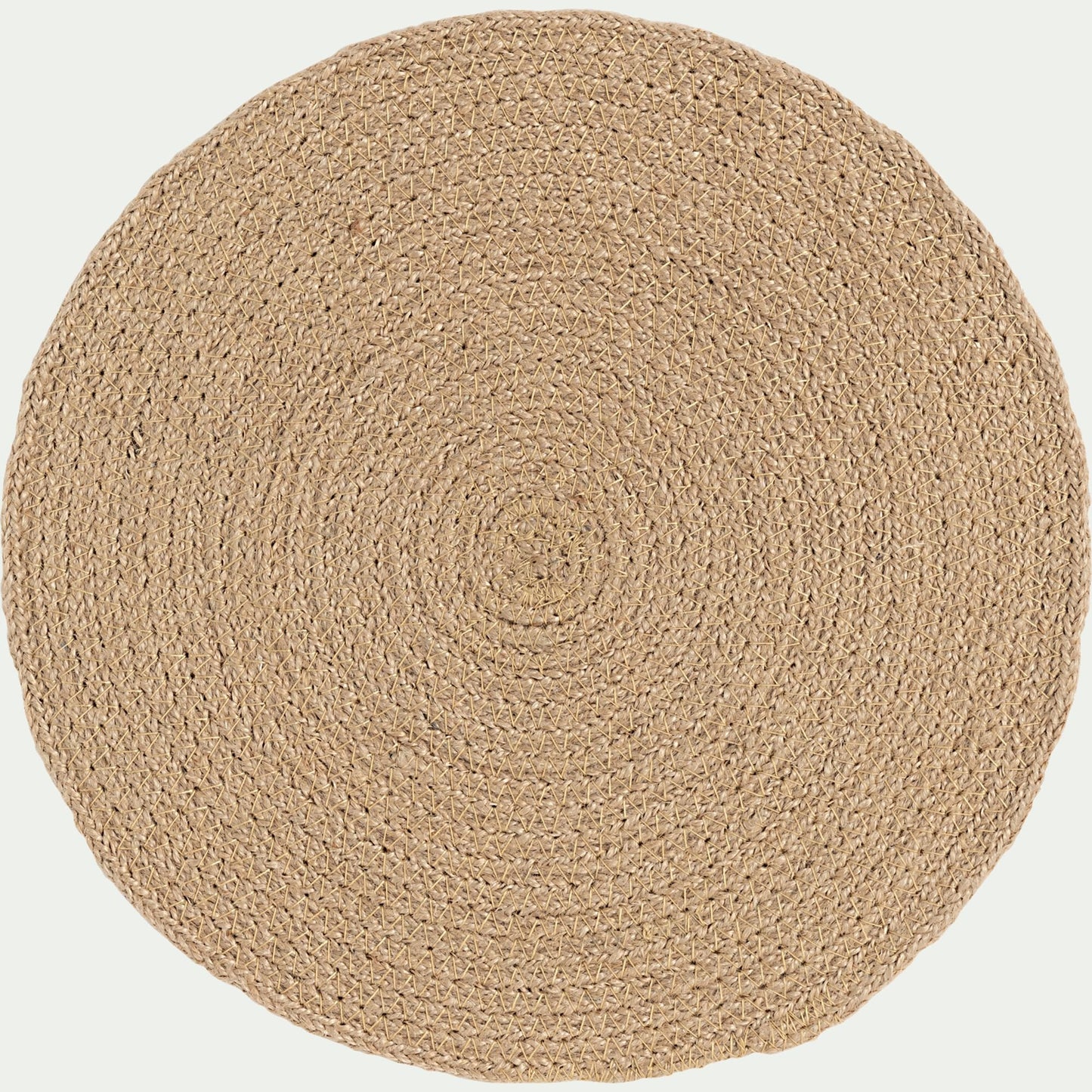 SANAS - Lot de 4 sets de table ronds en jute - naturel D34cm
